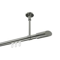 GARDINENSTANGE INNENLAUF Sonette Verano 320 cm (geteilt in 2 x 160 cm), 1-läufig, 20 mm Ø Edelstahl-Optik - Edelstahlfarben/Silberfarben, Metall (320cm) - INTERDECO