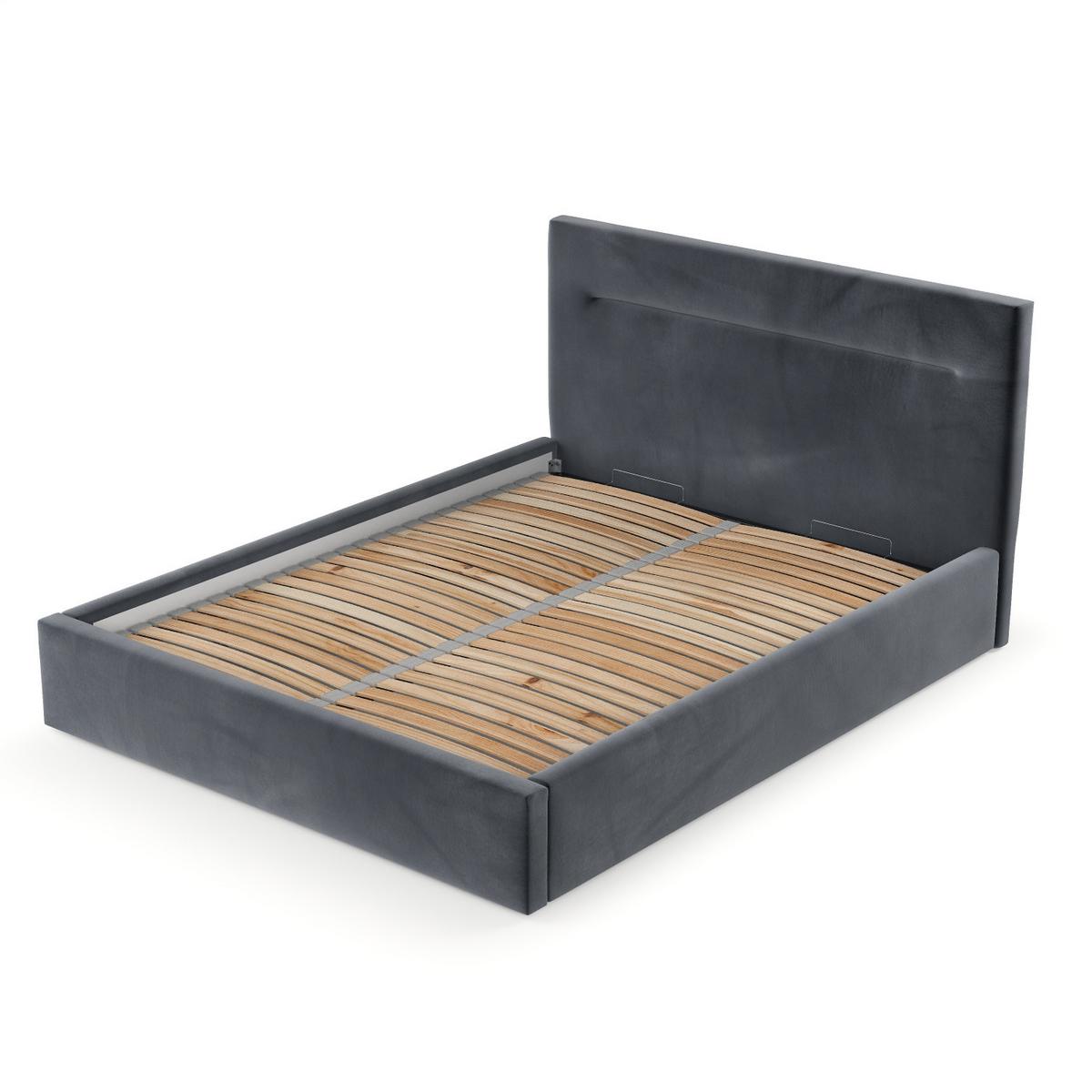 POLSTERBETT Liline 140/200 cm Dunkelgrau im Kronos Stoff - Dunkelgrau/Schwarz, Holz/Holzwerkstoff (140/200cm) - AltaBeds