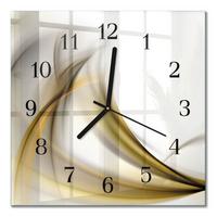 WANDUHR aus Glas 30x30 cm - Abstrakte Linien - Gelb, Glas (30/30/0.4cm) - TULUP