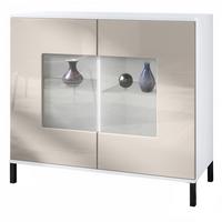 KOMMODE Grömitz Sandgrau Hochglanz - Sandfarben, Holzwerkstoff (92.5/83.5/35cm) - Vladon