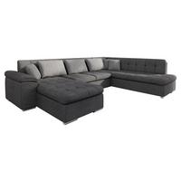 WOHNLANDSCHAFT Niko Bis Lux, Seite: Links - Graphitfarben, Holz/Textil (348/76/205cm) - MIRJAN24