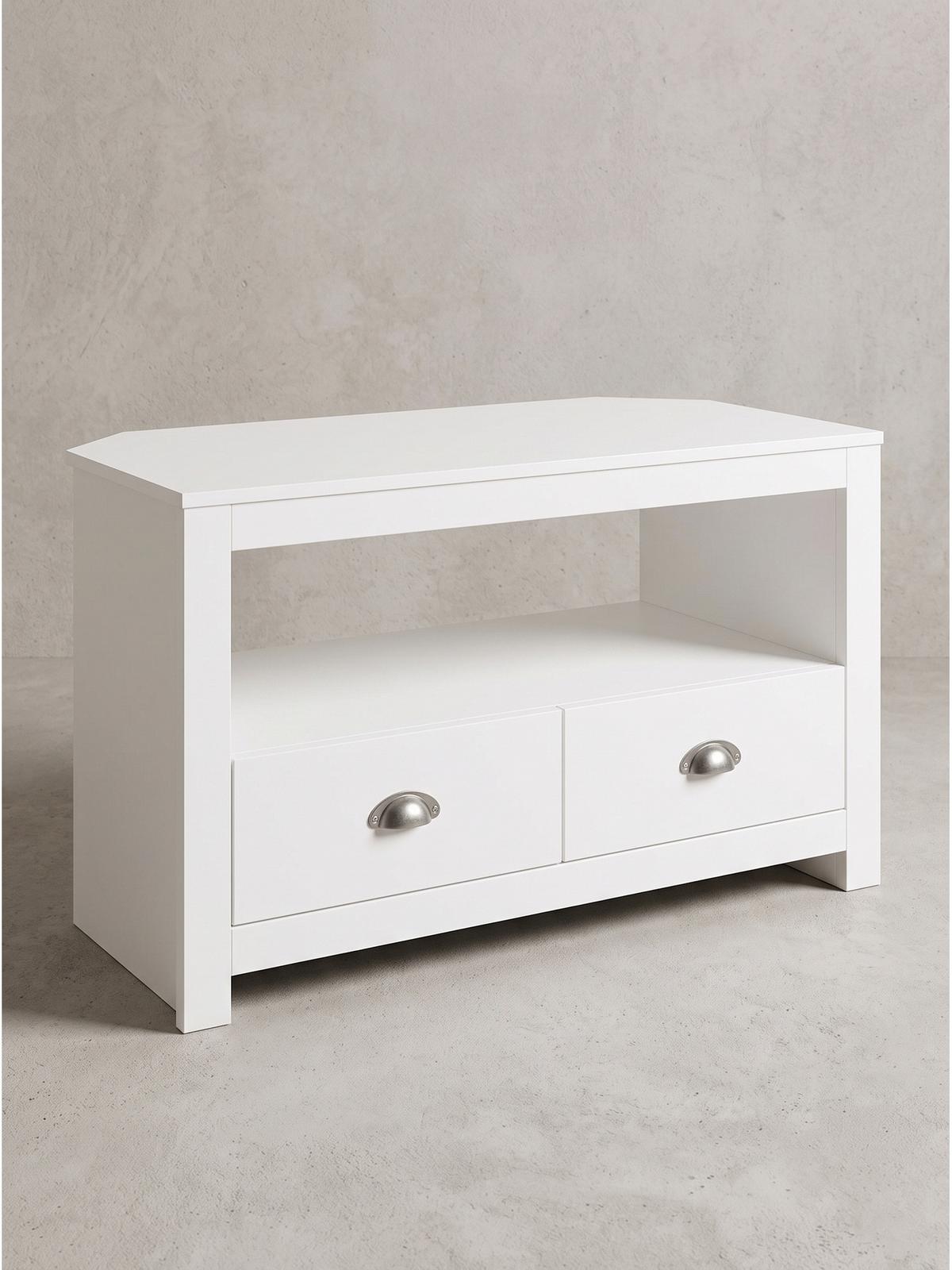 LOWBOARD SIMETO, Spanplatte, mit Stauraum, Weiß, 85 x 39 x 58 cm - Weiß, Holzwerkstoff/Metall (85/58/39cm) - KADIMA DESIGN