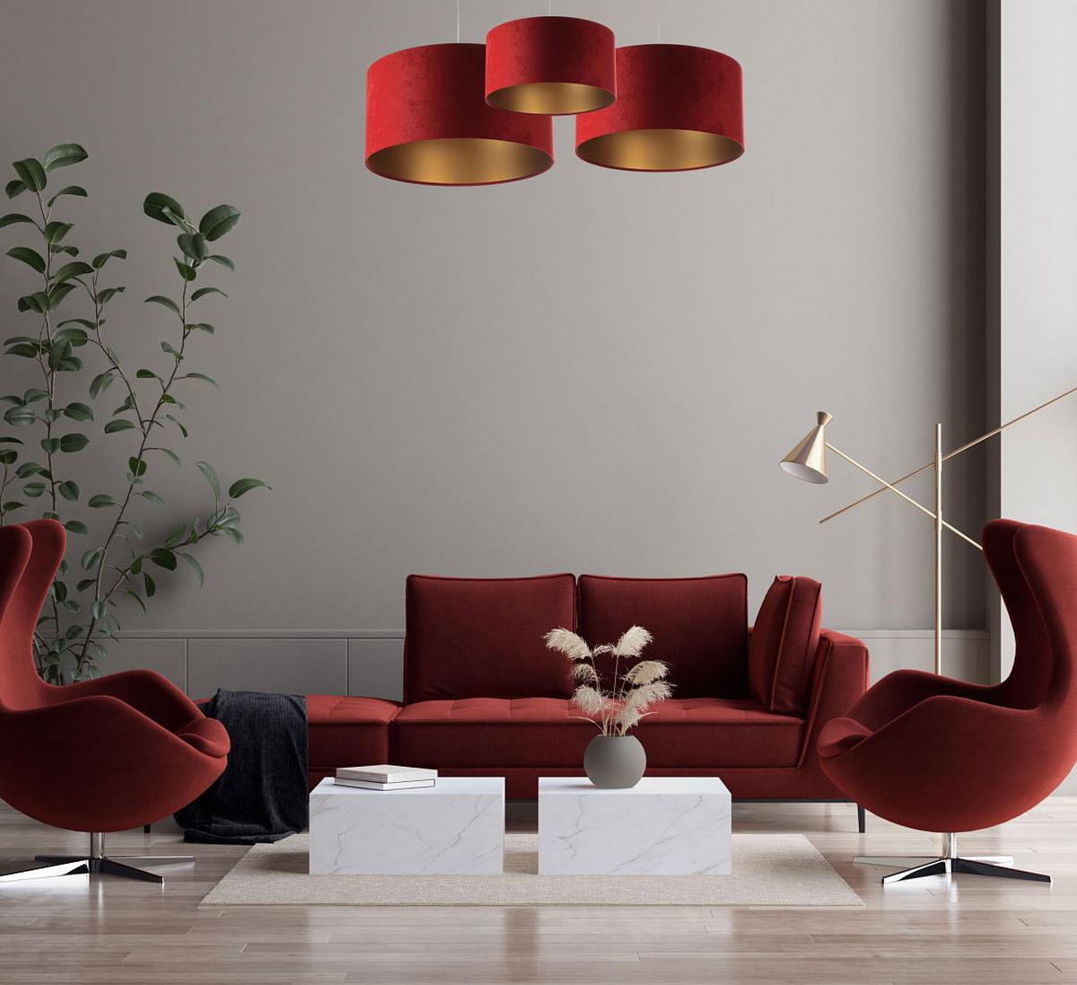 HÄNGELEUCHTE Gold 40/20 cm - Rot/Goldfarben, Kunststoff (40/0.6/20cm) - ONZENO