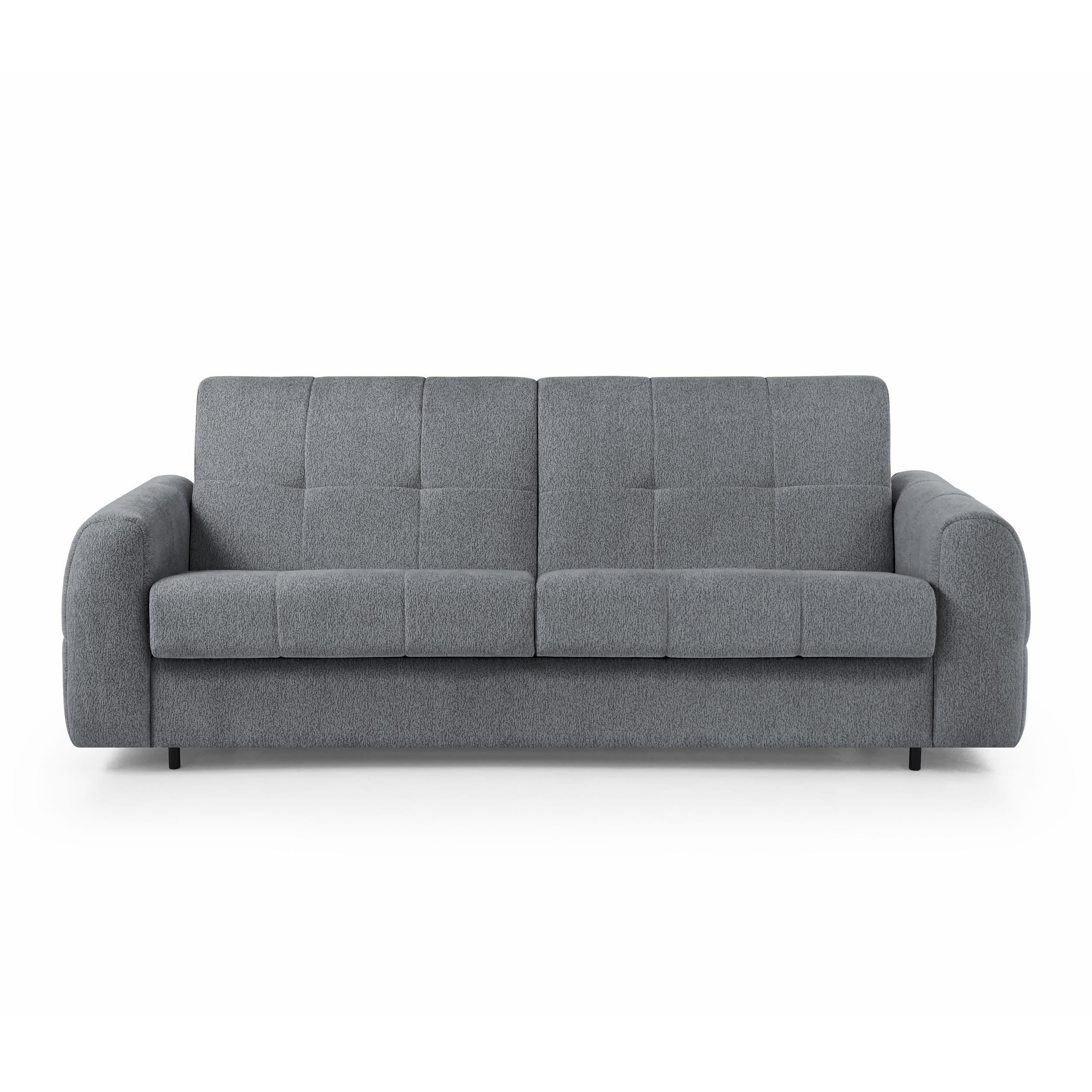 SCHLAFSOFA Pireus mit italienischem Gestell, 140x200, Dunkelgrau - Dunkelgrau/Schwarz, Textil (210/90/100cm) - Beautysofa