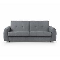 SCHLAFSOFA Pireus mit italienischem Gestell, 160x200, Dunkelgrau - Dunkelgrau/Schwarz, Textil (230/90/100cm) - Beautysofa