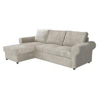 ECKSOFA Monaco Cord - Creme/Schwarz, Holz/Textil (246/155cm) - MIRJAN24