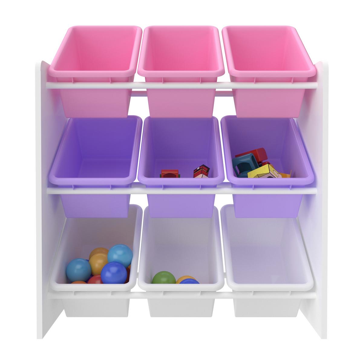 KINDERREGAL Muxía - Lila/Weiß, Holzwerkstoff/Kunststoff (62/60/26.5cm) - [en.casa]