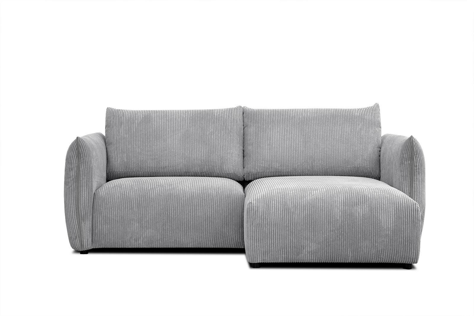 ECKSOFA TAUER 3-Sitzer, hellgrau - Hellgrau/Schwarz, Holzwerkstoff/Kunststoff (206/173cm) - Wozimo