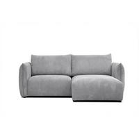 ECKSOFA TAUER 3-Sitzer, hellgrau - Hellgrau/Schwarz, Holzwerkstoff/Kunststoff (206/173cm) - Wozimo