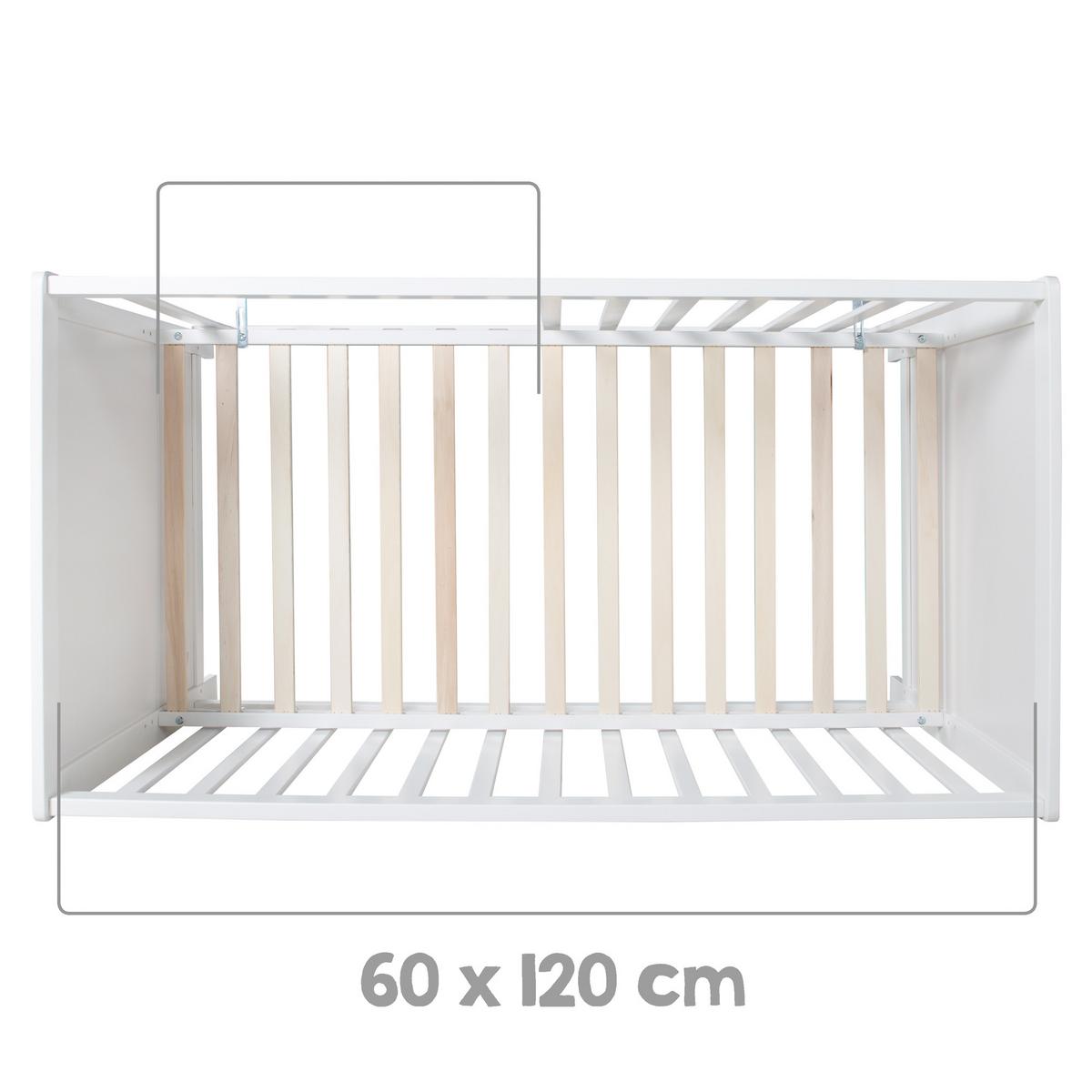 BABYBETT safe asleep 60 x 120 cm - Weiß, Holzwerkstoff (60/120cm) - Roba