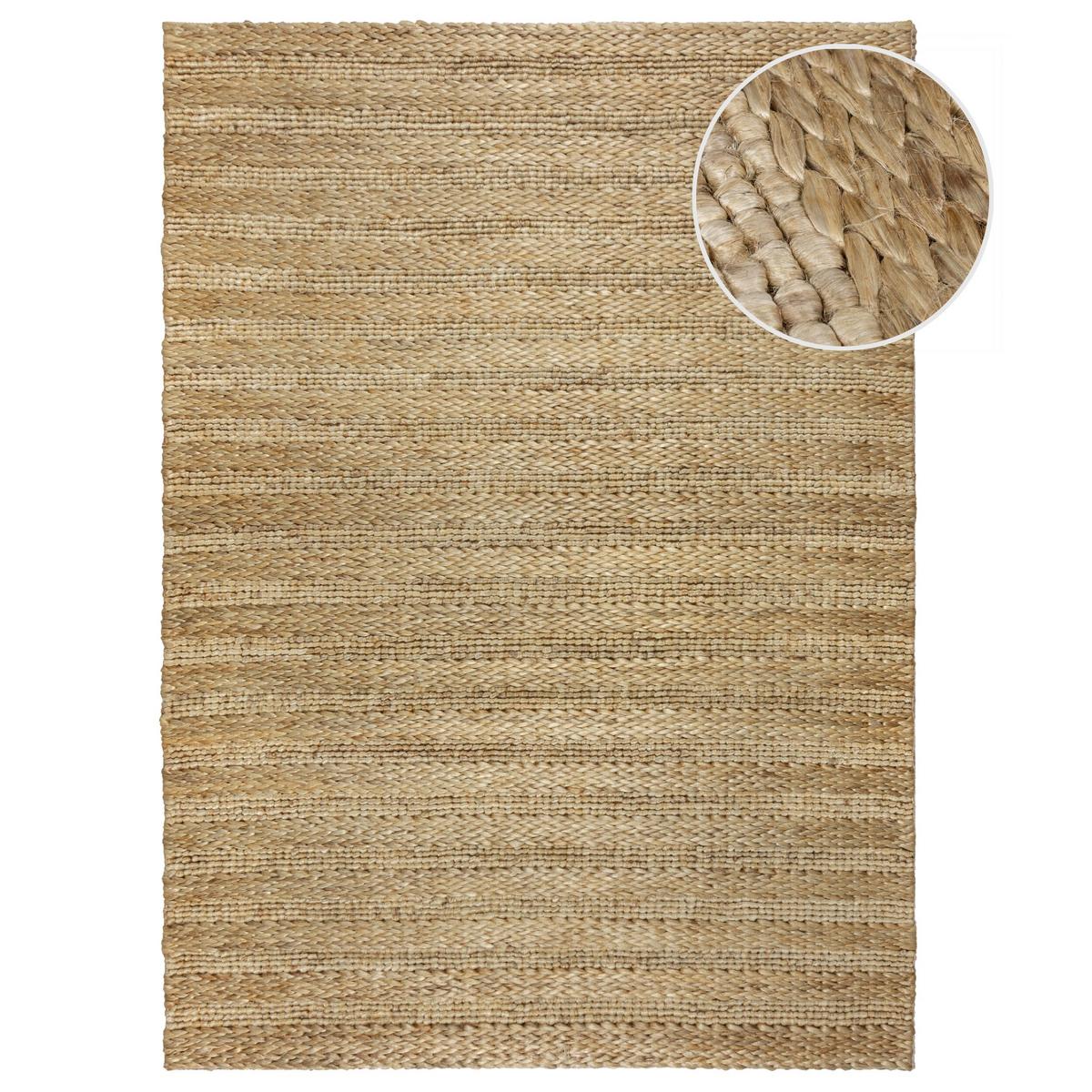 TEPPICH handgewebt CHASE, mit Struktur, aus Kenaf, Natur, 200 x 290 cm - Beige, Textil (200/290cm) - KADIMA DESIGN