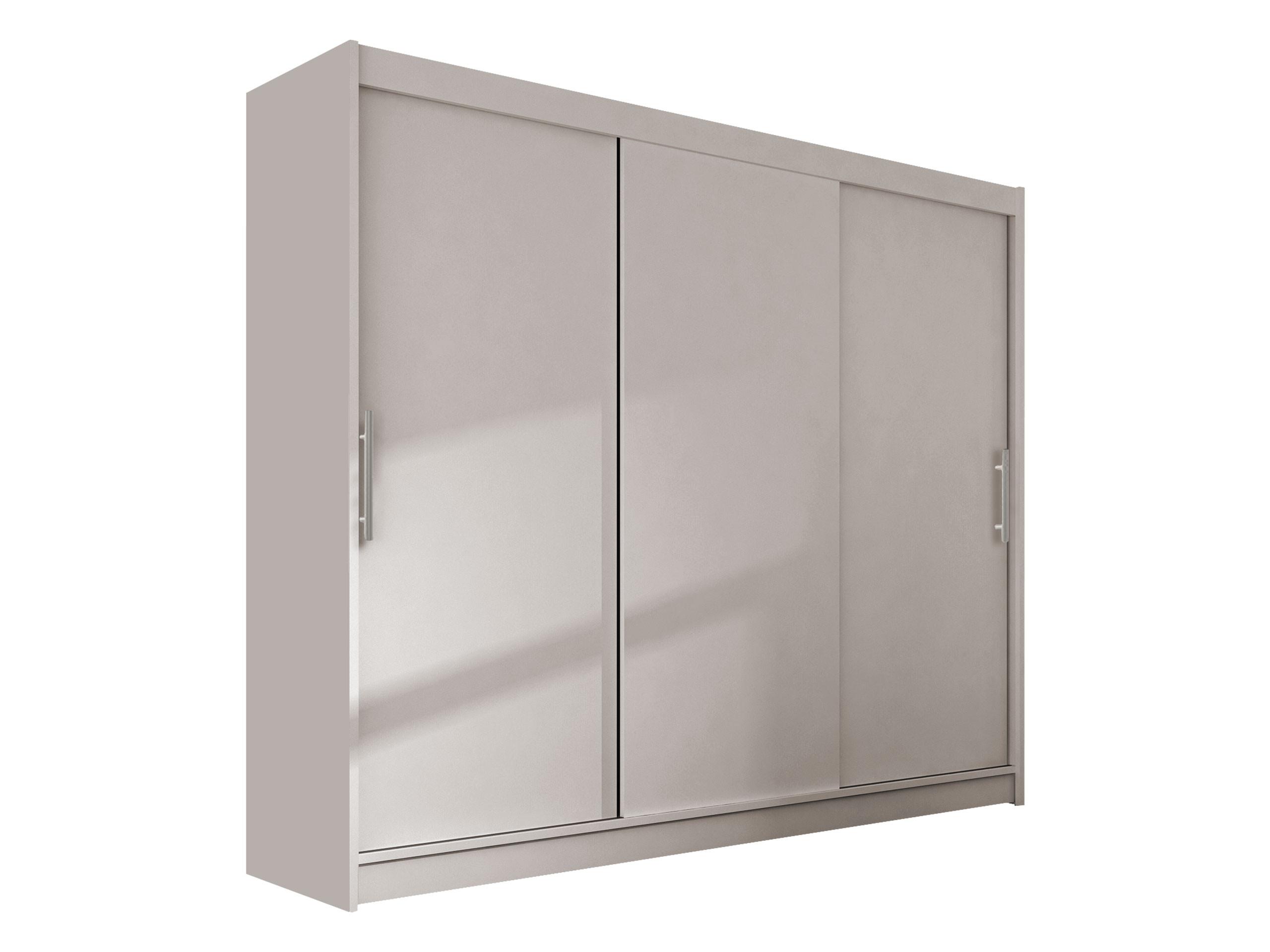 KLEIDERSCHRANK Aston II - Kaschmir/Silberfarben, Holzwerkstoff/Kunststoff (250/215/58cm) - MIRJAN24