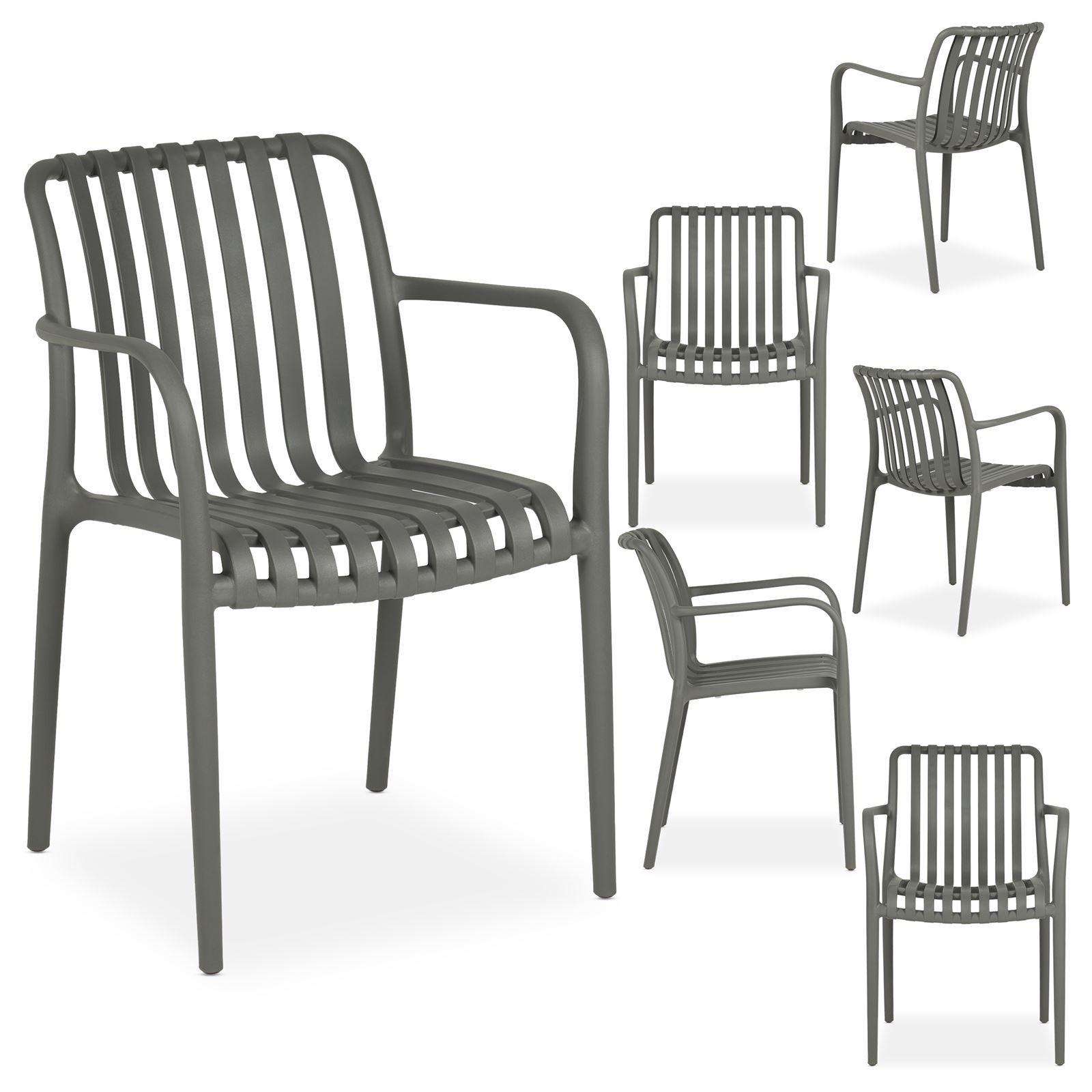 GARTENSTÜHLE TULIPANO 6er-Set grau - Grau, Textil (55/82/59cm) - IDIMEX