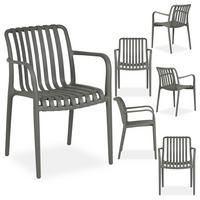 GARTENSTÜHLE TULIPANO 6er-Set grau - Grau, Textil (55/82/59cm) - IDIMEX