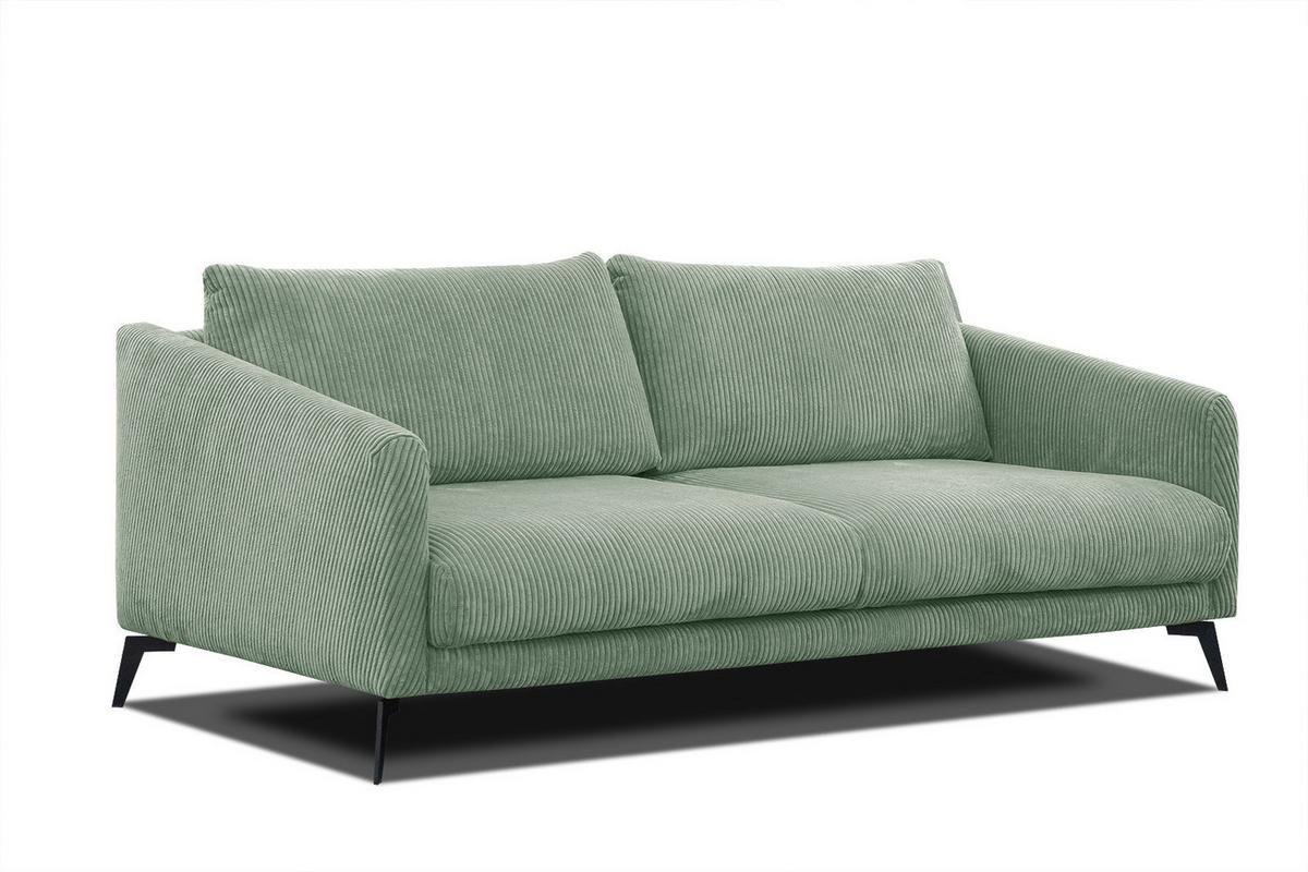 SOFA VILT 3-Sitzer, mintgrün - Schwarz/Mintgrün, Holzwerkstoff/Textil (202/89/94cm) - Wozimo