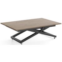 COUCHTISCH Axen höhenverstellbar ausziehbar, Eiche Braun 120-160/80/38-75 cm - Eichefarben/Schwarz, Holzwerkstoff/Metall (80/160/75cm) - WFL GROUP