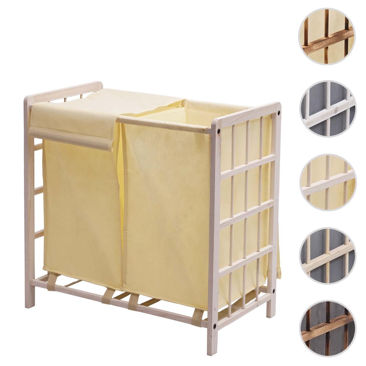 WÄSCHESAMMLER Weiß, Beige - Beige/Weiß, Holz (60/60/33cm) - MCW
