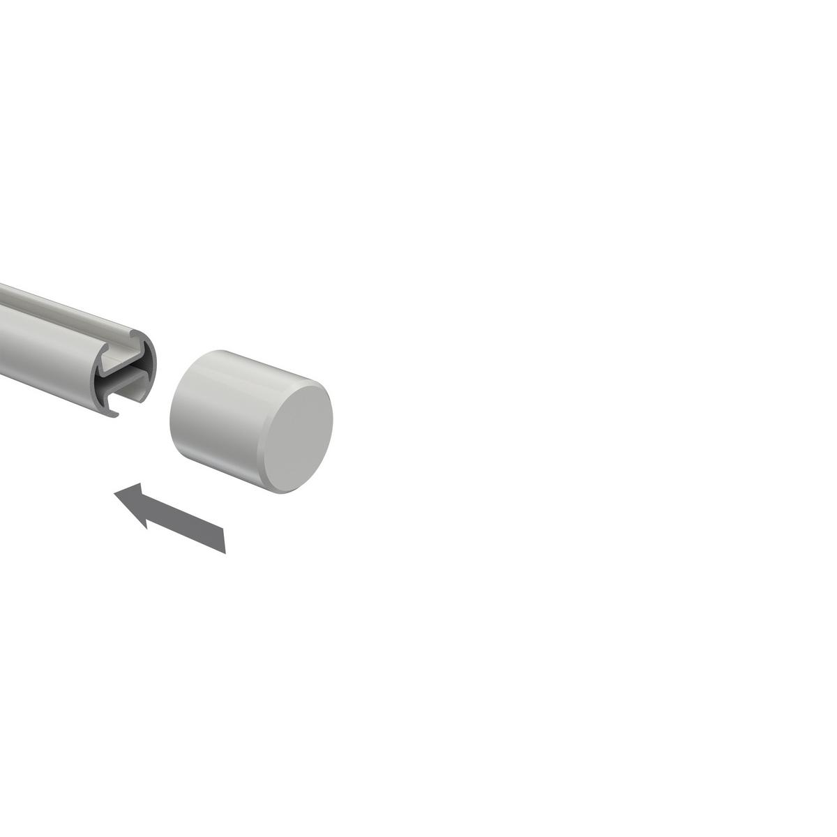 ENDSTÜCKE FÜR GARDINENSTANGEN 20 mm Ø, Santo Weiß, Packung 2 Stück - Weiß, Metall (2.5/2.5/2.5cm) - INTERDECO