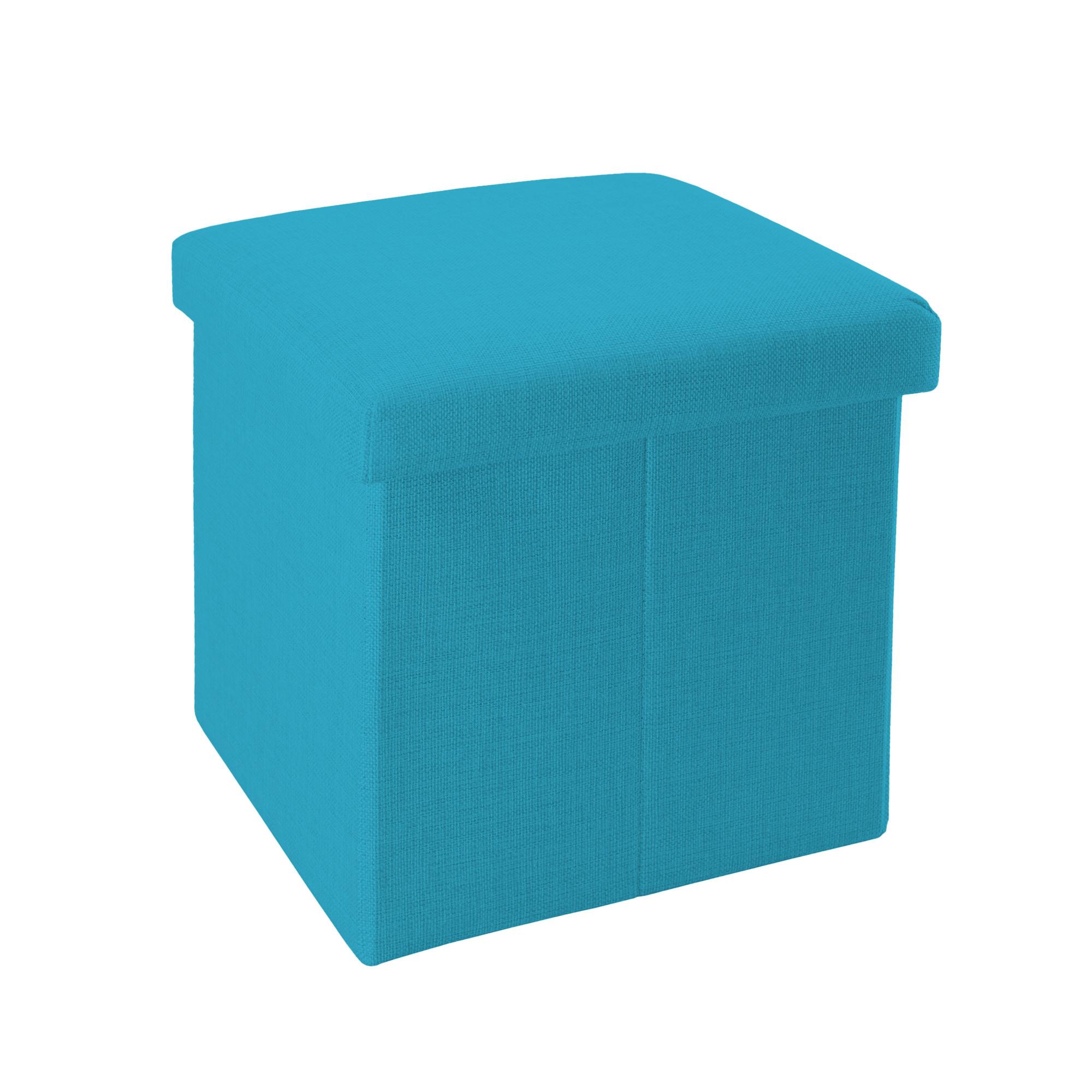SITZHOCKER Faltbar 30/30/30 cm (Blau) - Hellblau, Textil (30/30/30cm) - Intirilife