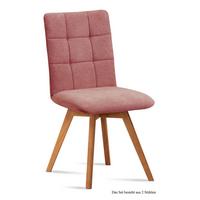 ESSZIMMERSTUHL (2er-Set) Dinny 47x91x60 Eiche geölt/Rosewood - Eichefarben/Dunkelrosa, Kunststoff (60/91/47cm) - 58aufmkessel