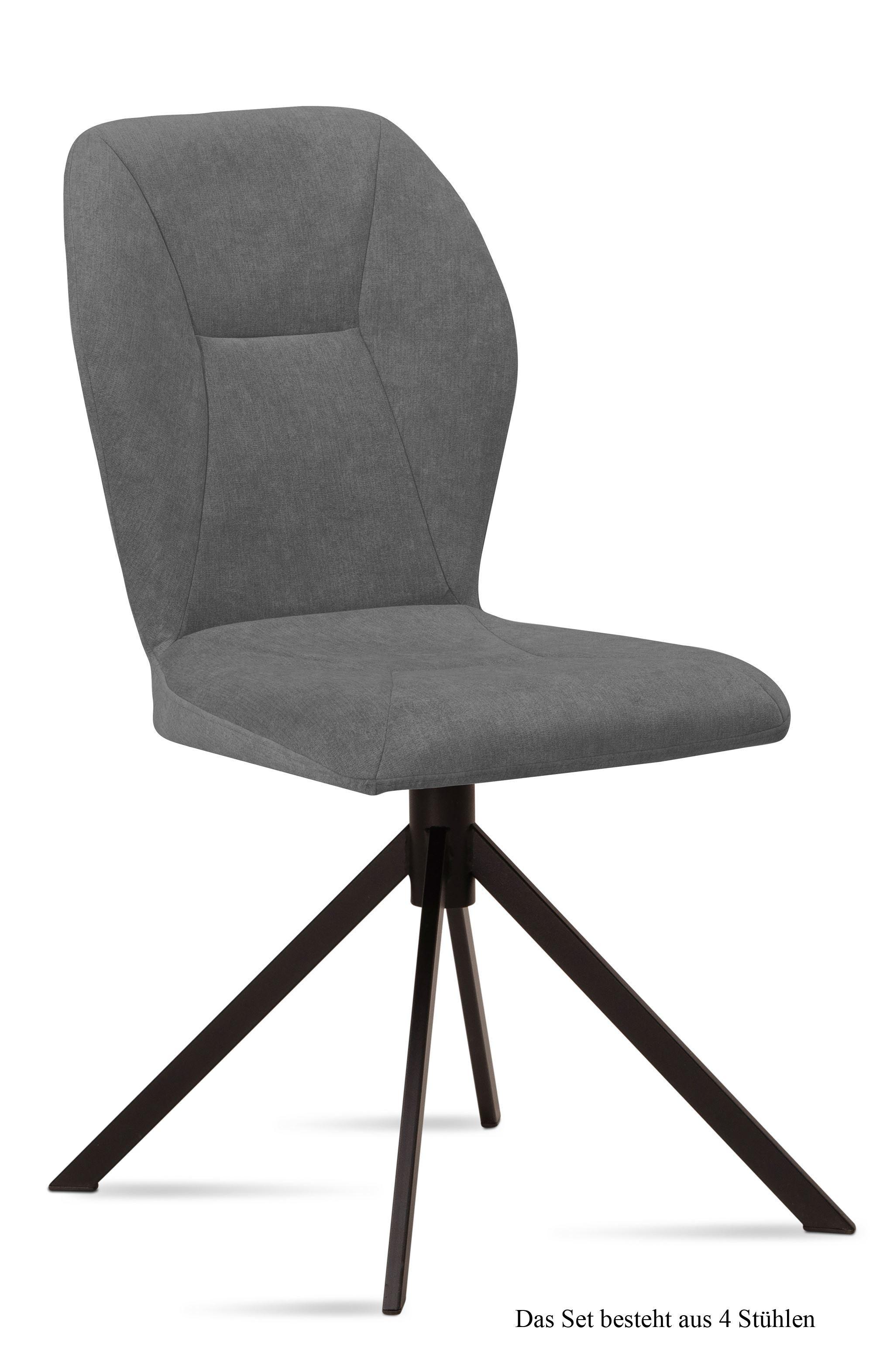 ESSZIMMERSTUHL (4er-Set) Dusca 51x92x60 Schwarz/Grau - Schwarz/Grau, Kunststoff (60/92/51cm) - 58aufmkessel