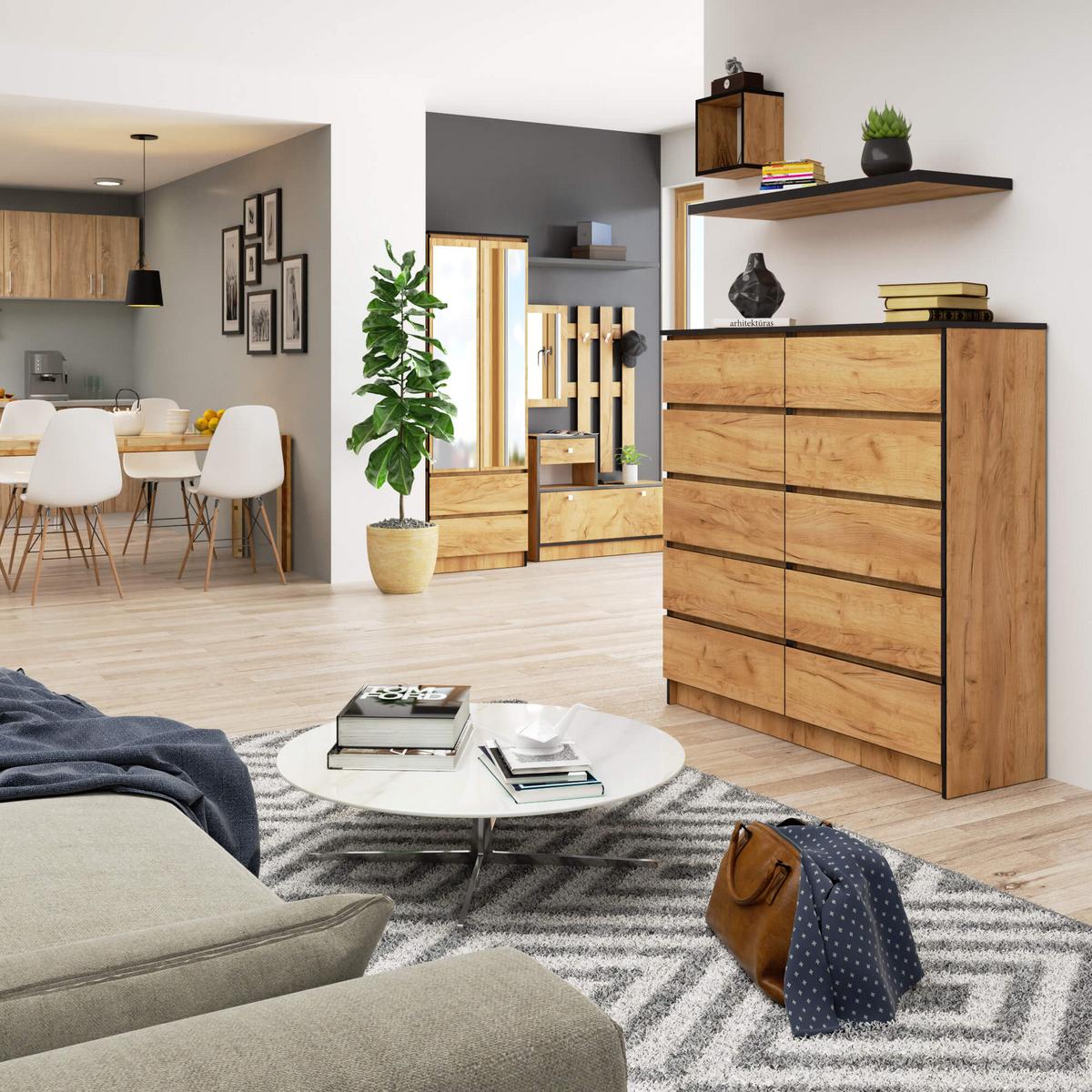 KOMMODE Eiche Craft 121/120/40 - Eiche San Remo, Holzwerkstoff (120/121/40cm) - RAUMHIRSCH FURNITURE