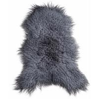 LAMMFELL Island Langhaar natur lockig weich Premium Silber Grau ca. 105 cm - Grau, Fell (55/105cm) - Provellus