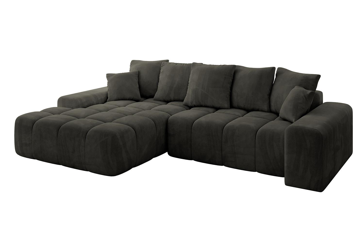 ECKSOFA Ottomane Links ENSI-L - 267x164x69 cm Schwarz - Schwarz, Holzwerkstoff/Kunststoff (267/164cm) - ALTDECOR