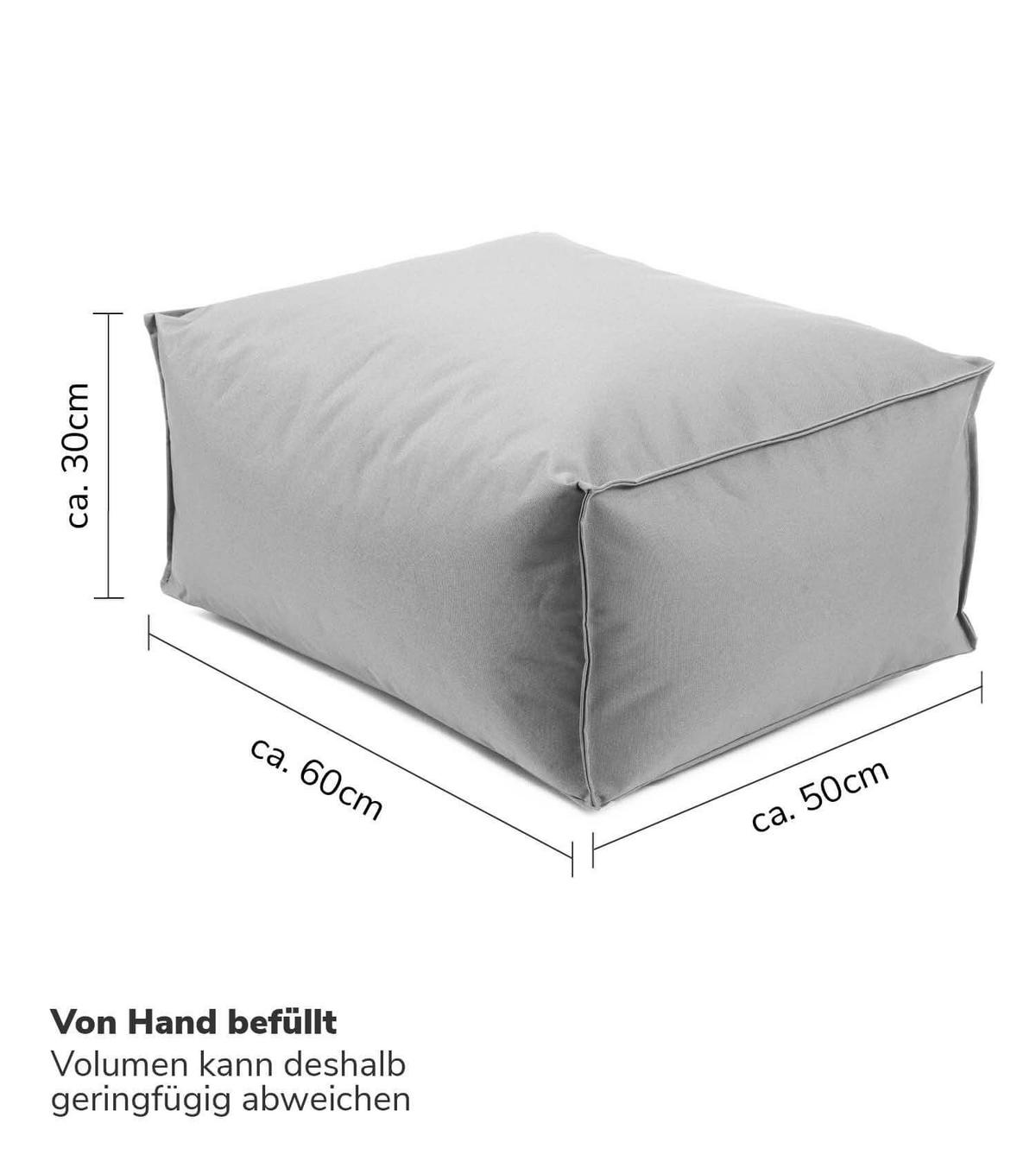 OUTDOOR POUF Der Ruhestifter - Grau, Textil (60/30/50cm) - Mokebo