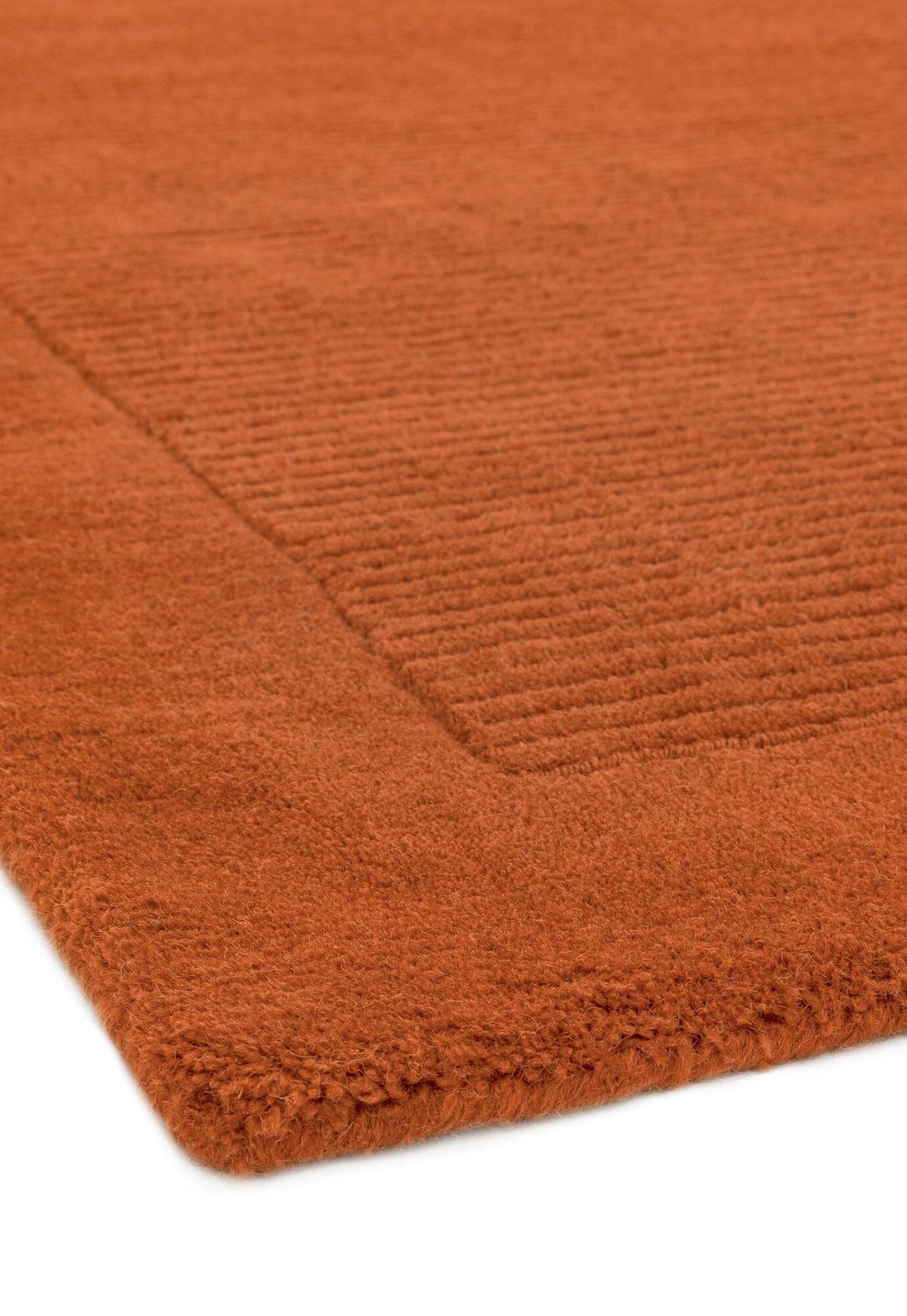 WOLLTEPPICH handgewebt STOW, mit Bordüre, Terrakotta, 120 x 170 cm - Orange, Textil (170/120cm) - KADIMA DESIGN