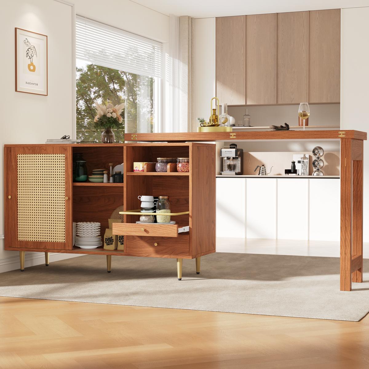 BARTISCH Braun 107/40/71,4 cm - Braun, Holzwerkstoff (187/40/76cm) - Urban Meuble