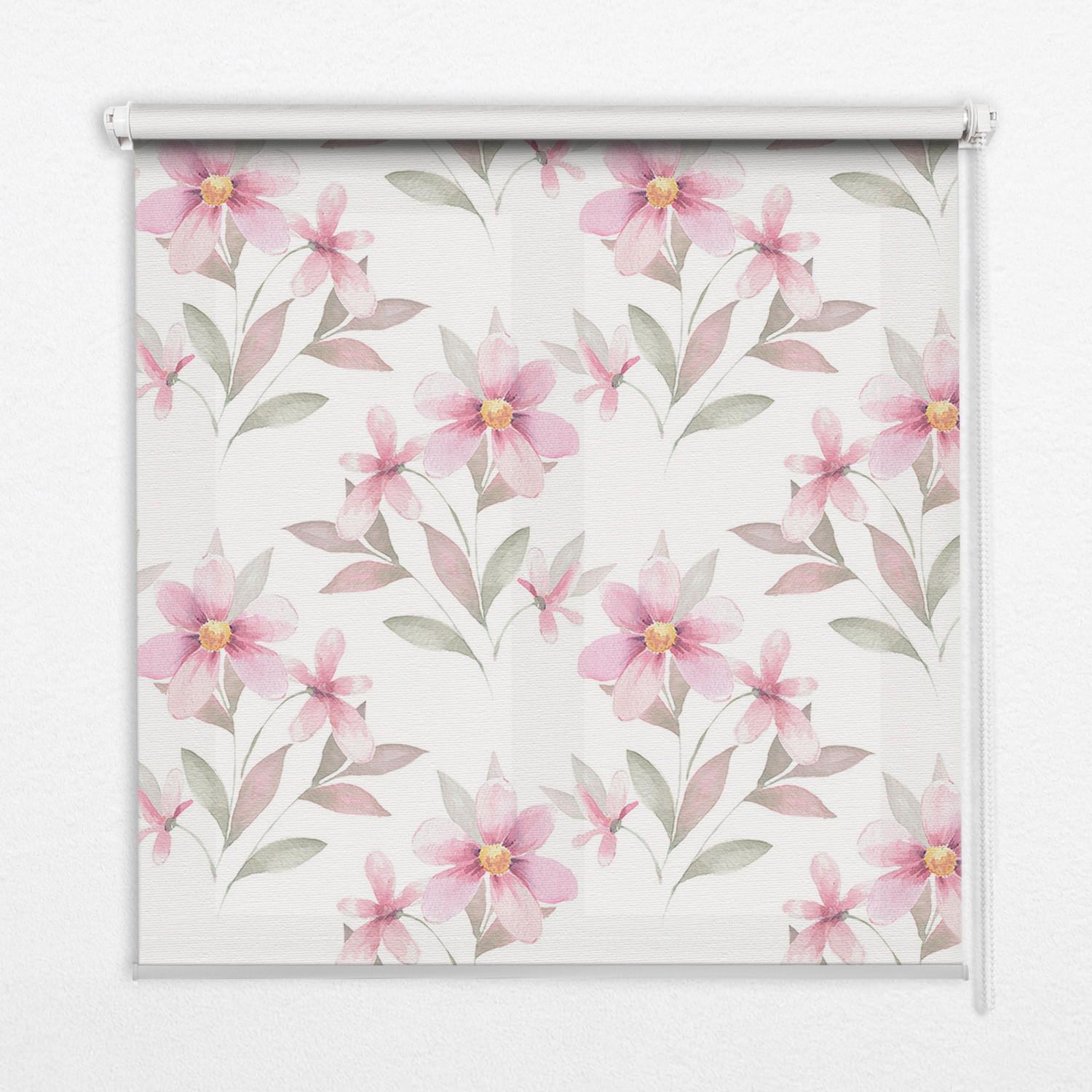 INNENROLLO - Fensterrollo - Rollo - 80x180 cm - Rosa Blüten - Pink, Kunststoff (80/180/0.5cm) - TULUP