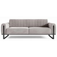 SOFA Parissa 228 cm - Hellgrau/Schwarz, Textil/Metall (228/79/92cm) - Selsey