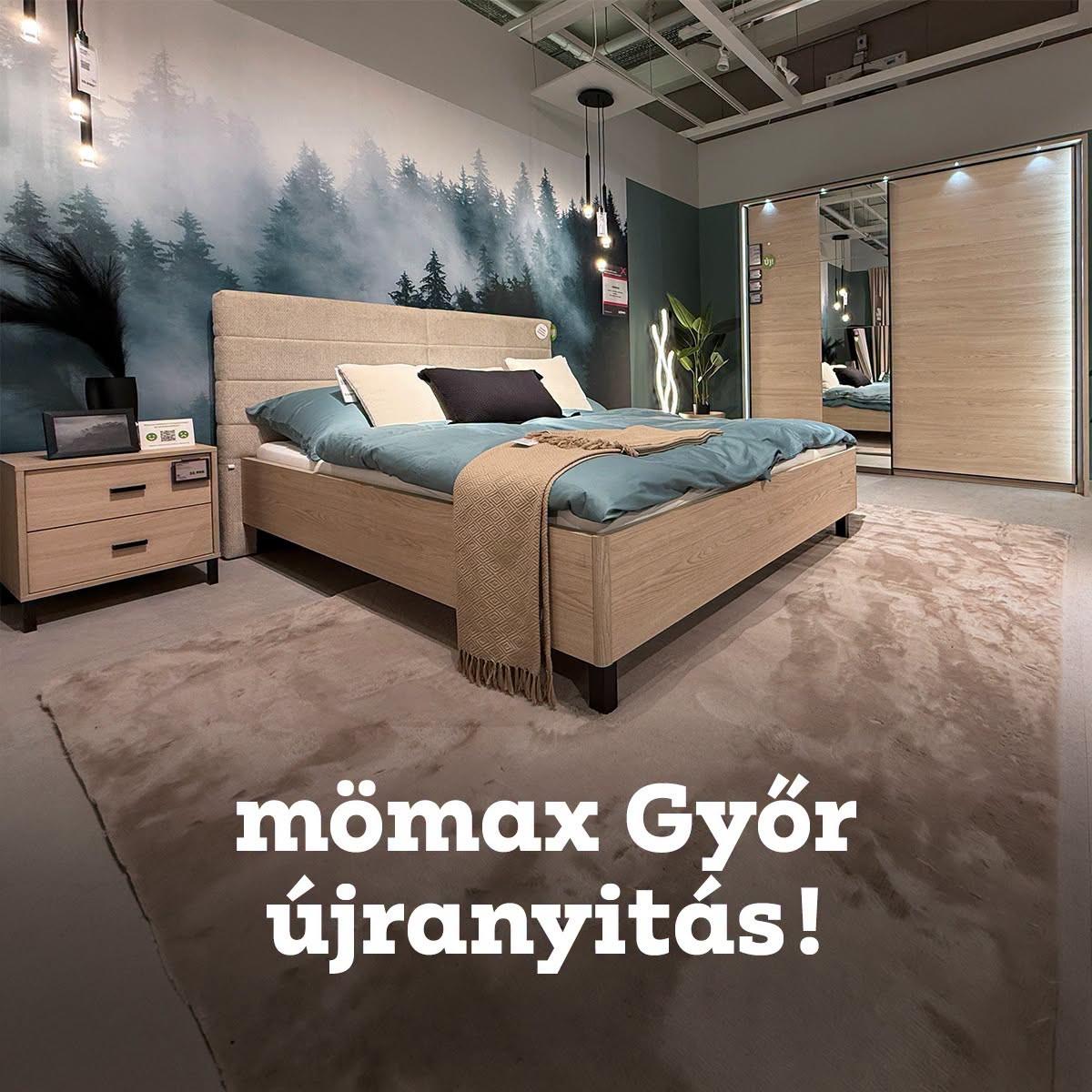 Mömax Győr újranyitás belső enteriőr: hálószoba