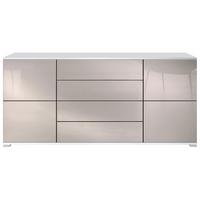 SIDEBOARD Rova Sandgrau Hochglanz - Sandfarben, Holzwerkstoff (166.5/75.5/35cm) - Vladon