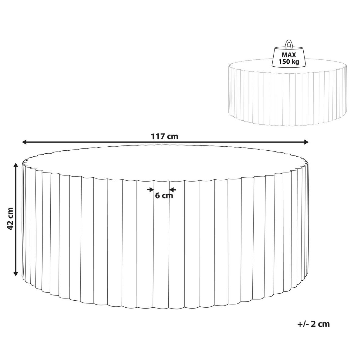 COUCHTISCH 117/117 cm Weiß Pozza - Weiß, Keramik (117/117/42cm) - Beliani