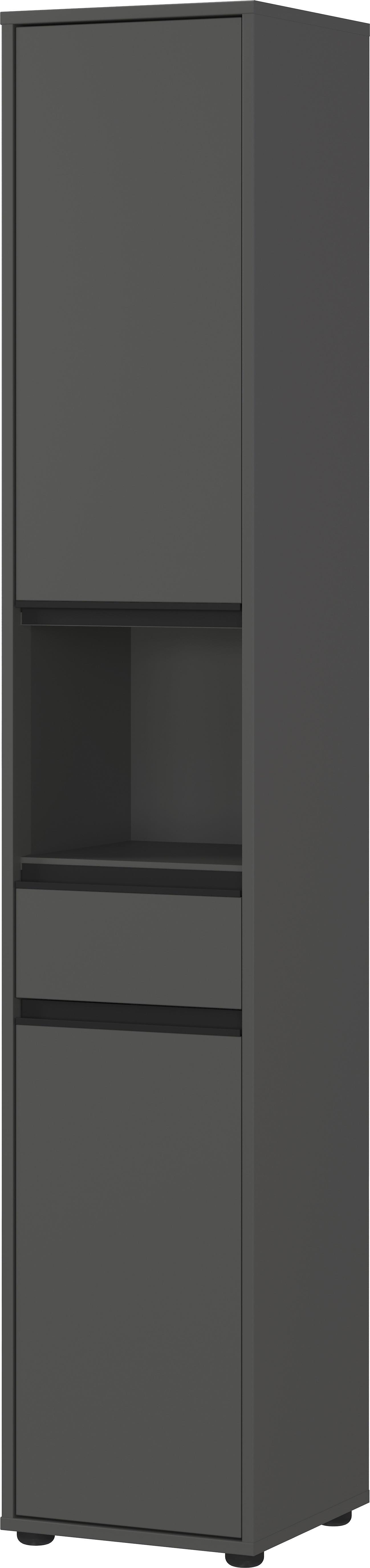 HOCHSCHRANK HAMBURG Soft-Close Modern 33x181x34 cm Graphit - Schwarz, Holzwerkstoff (33/181/34cm) - KADIMA DESIGN