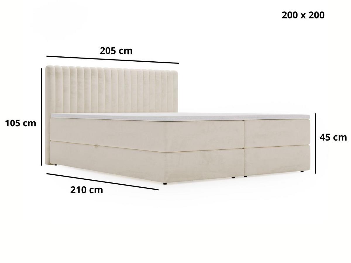 BOXBETT Marbella 200x200 Anthracite - Anthrazit, Holz/Textil (200/200cm) - Graingold