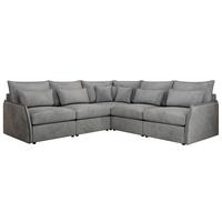 ECKSOFA VERSO L Hellgrau Velvet - Hellgrau/Schwarz, Kunststoff/Textil (270/270cm) - MKS