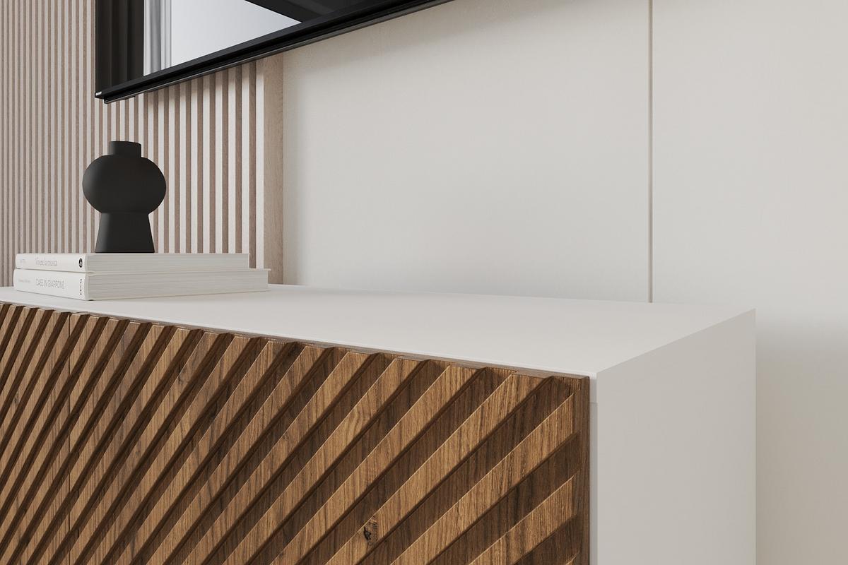 LOWBOARD ZENO-W 100x40x40 cm - Weiß / Schwarz - Schwarz, Holzwerkstoff (100/40/40cm) - ALTDECOR