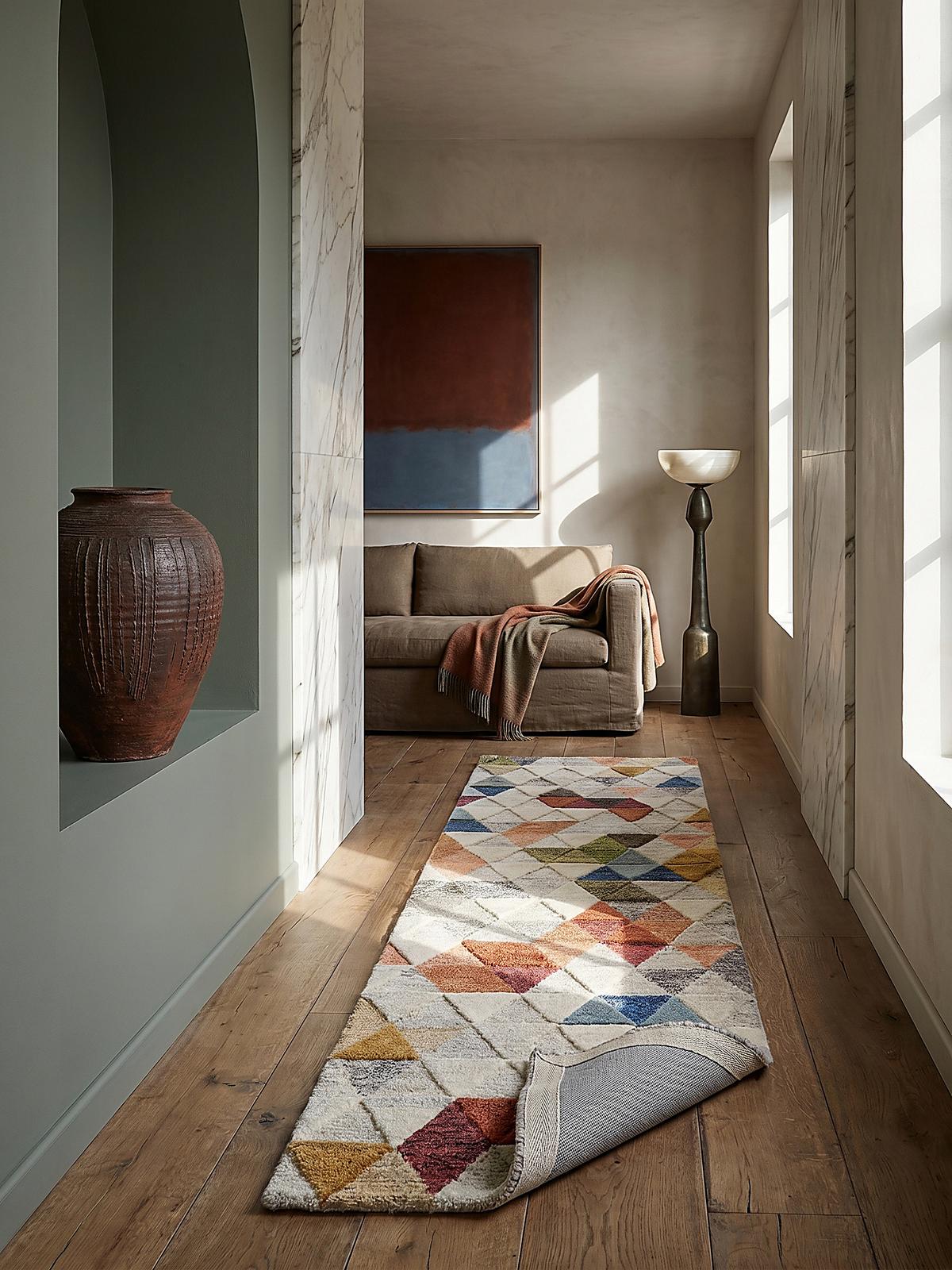 WOLLTEPPICH ESK, geometrisch, Bunt, 60 x 230 cm - Multicolor, Textil (230/60cm) - KADIMA DESIGN