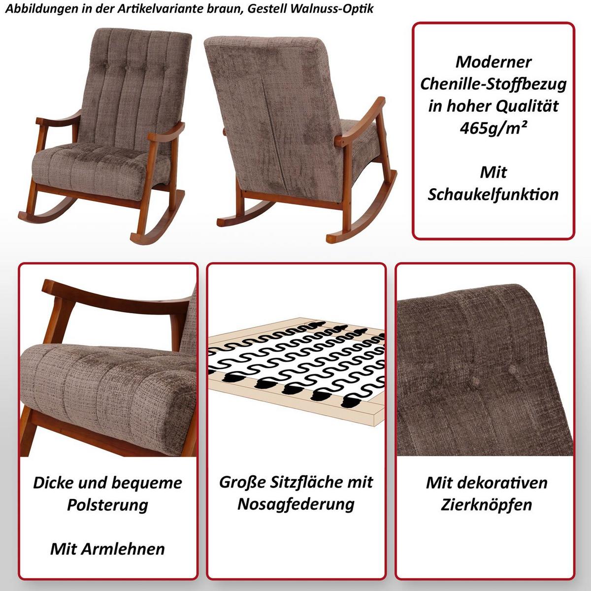 SCHAUKELSTUHL Cremeweiß - Creme/Weiß, Textil (64/97/85cm) - MCW