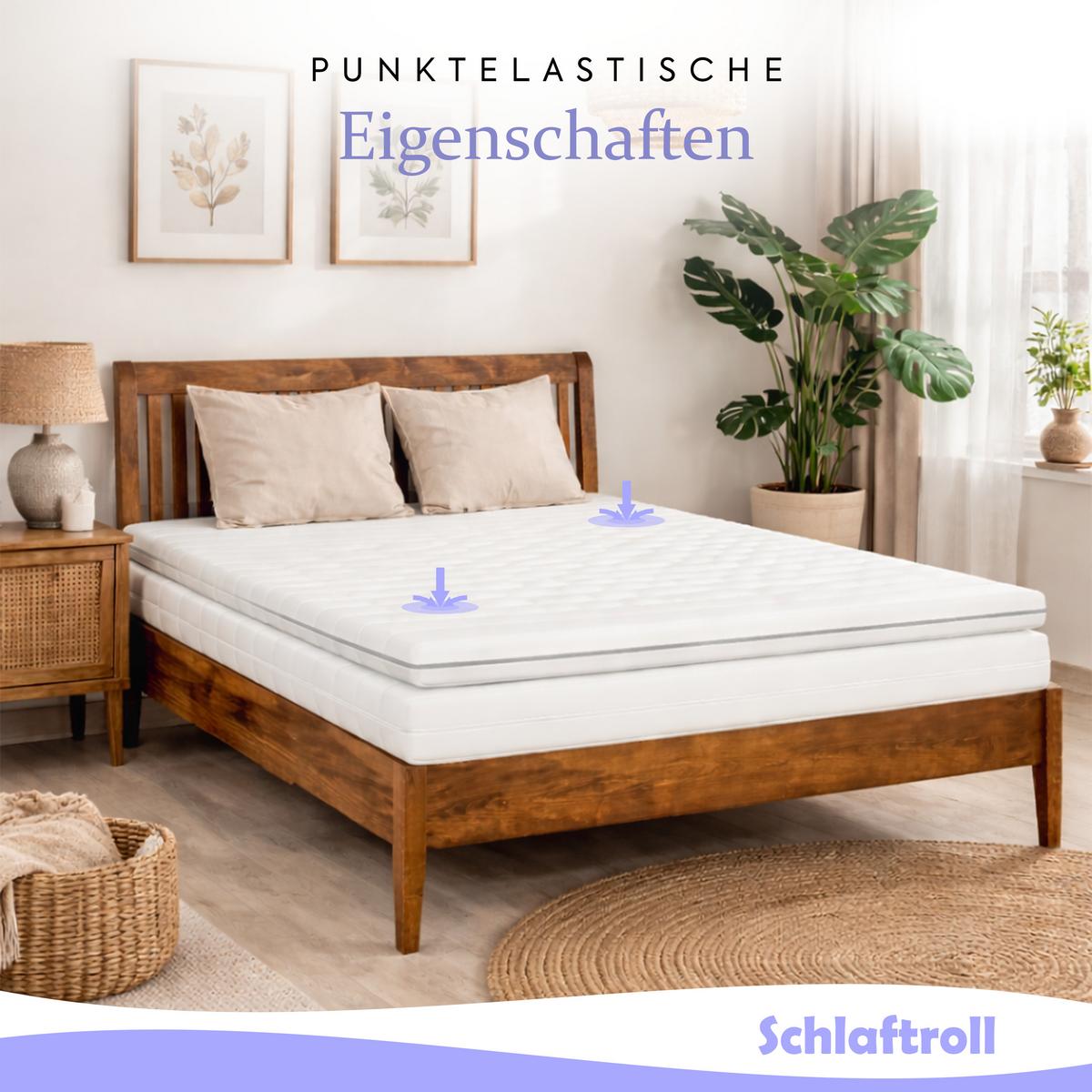 KALTSCHAUM-TOPPER 120x200 H3- Ergonomisch - 5 cm hoch - Weiß, Textil (120/200cm) - Schlaftroll