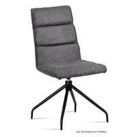 ESSZIMMERSTUHL drehbar (6er-Set) Domini 47x92x60 Schwarz/Grau - Schwarz/Grau, Kunststoff (60/92/47cm) - 58aufmkessel