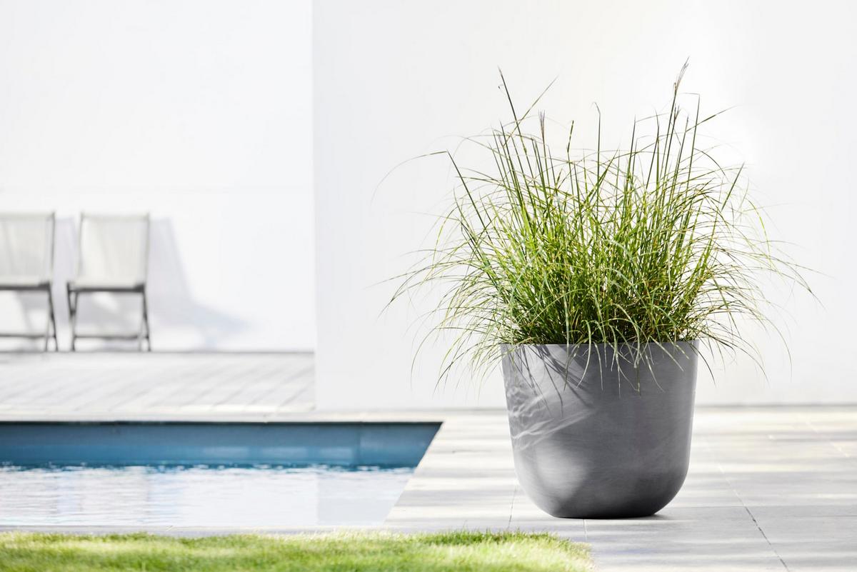 BLUMENTOPF Oslo 45/39,4 cm Grau - Grau, Kunststoff (45/39.4cm) - Ecopots