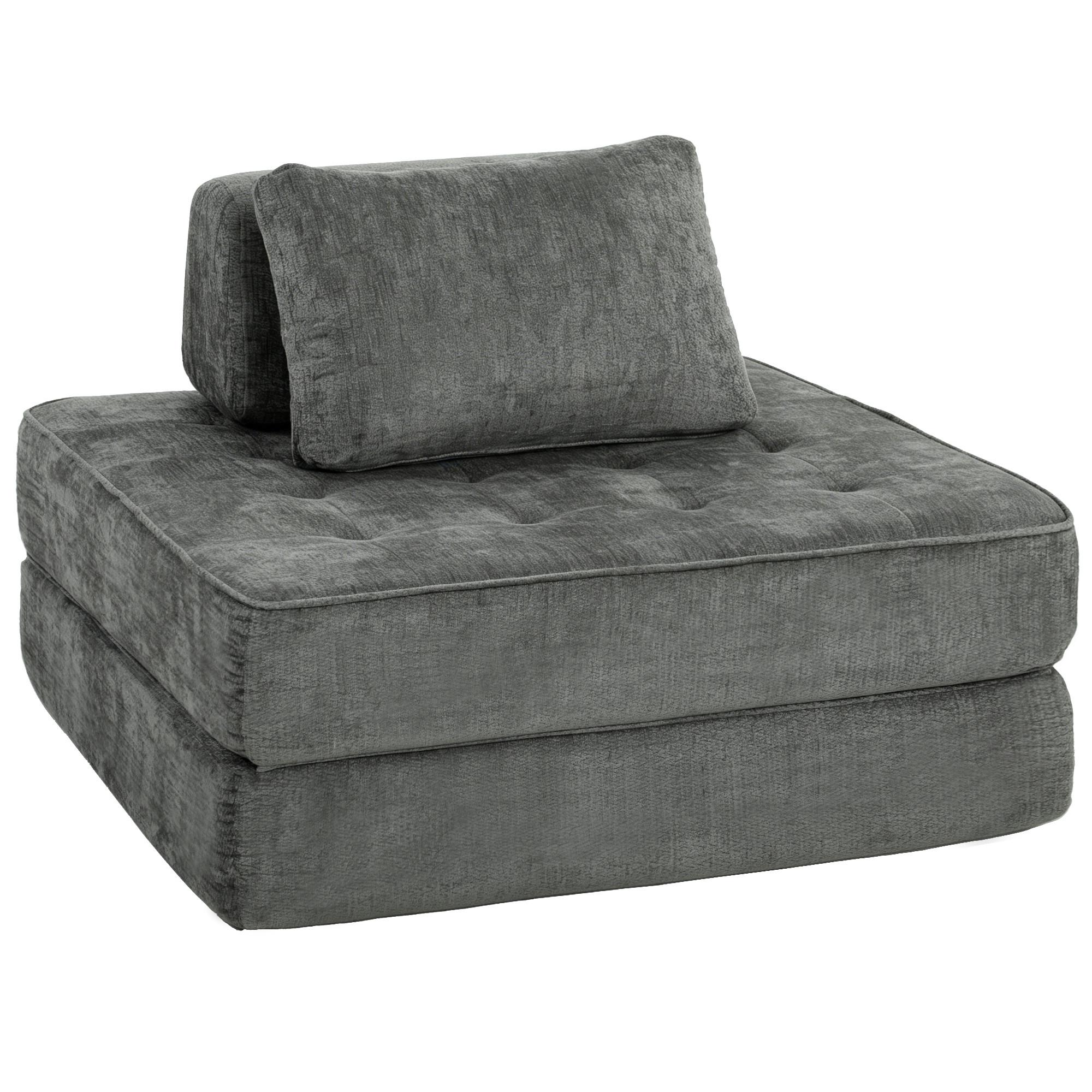 BODENSESSEL Chenille Grau - Grau, Textil (97/70/97cm) - HOMCOM