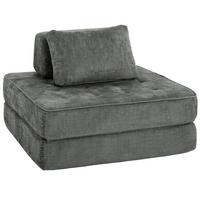BODENSESSEL Chenille Grau - Grau, Textil (97/70/97cm) - HOMCOM