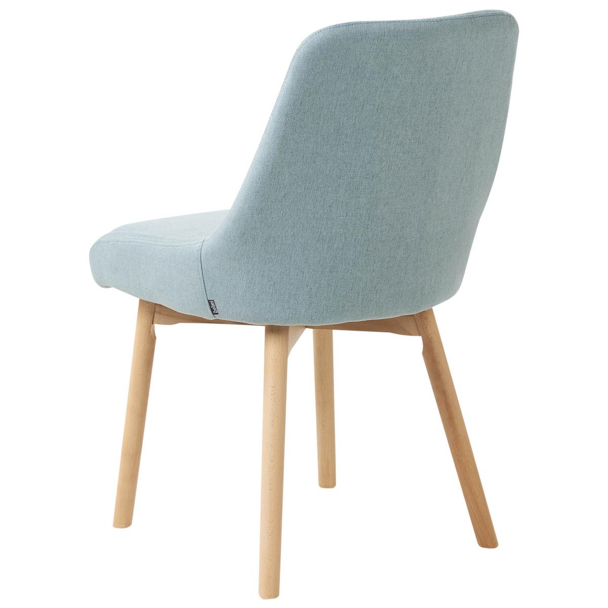 ESSZIMMERSTUHL 2er-Set Hellblau Melfort - Blau/Braun, Textil (49/82/58cm) - Beliani