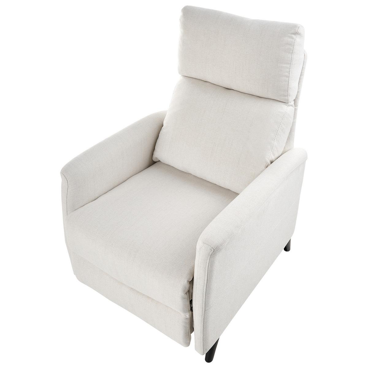 FERNSEHSESSEL Cremeweiß Selvik - Schwarz/Weiß, Textil (69/103/80cm) - Beliani