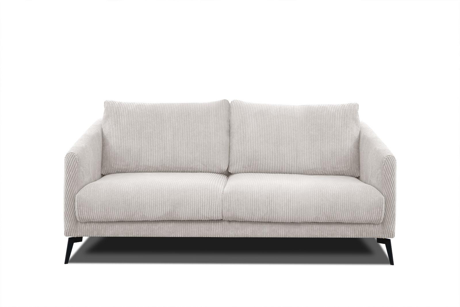 SOFA VILT 2,5-Sitzer, weiß - Schwarz/Weiß, Holzwerkstoff/Textil (202/89/94cm) - Wozimo
